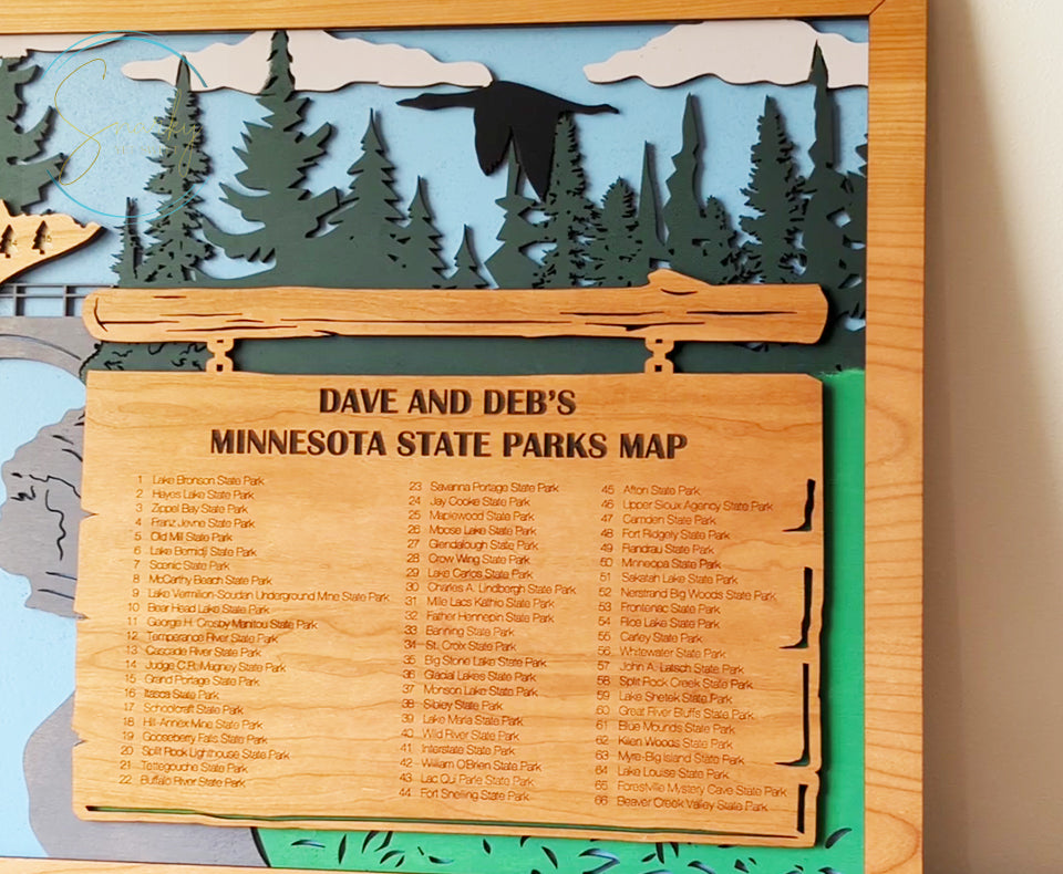 Minnesota State Parks Travel Map, State Parks Marker, US Travel Map, family road trip tracker, travel home decor, gift for hiker