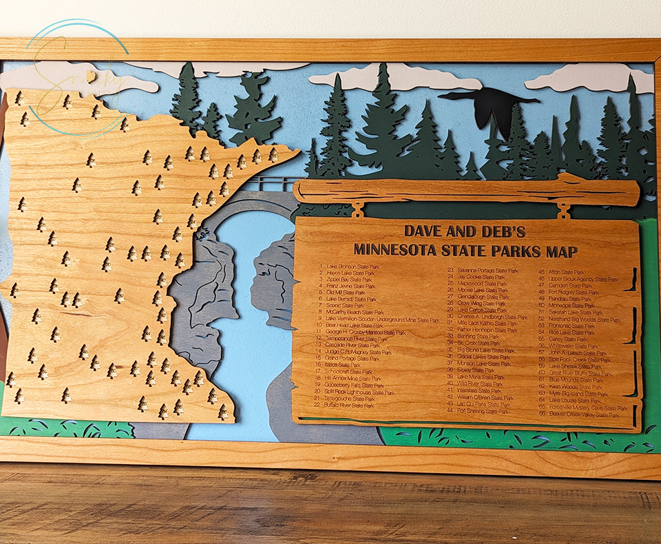 Minnesota State Parks Travel Map, State Parks Marker, US Travel Map, family road trip tracker, travel home decor, gift for hiker