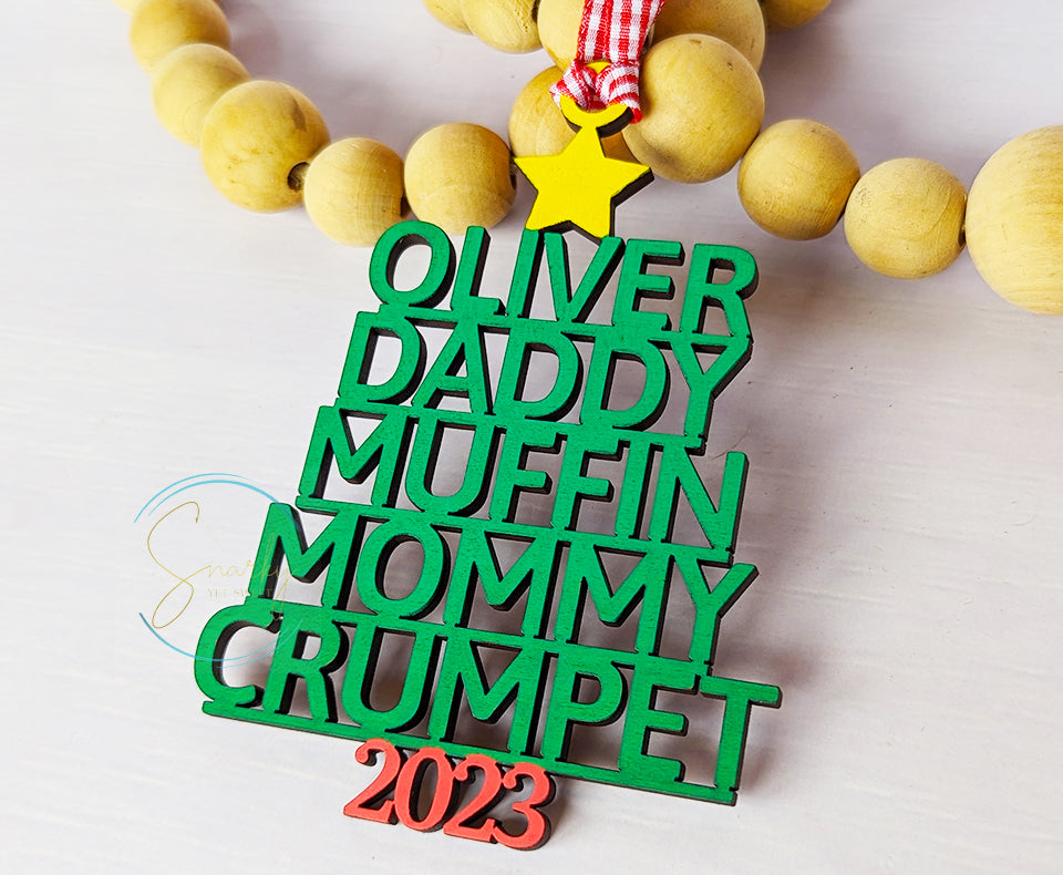 Christmas Tree Name Ornament