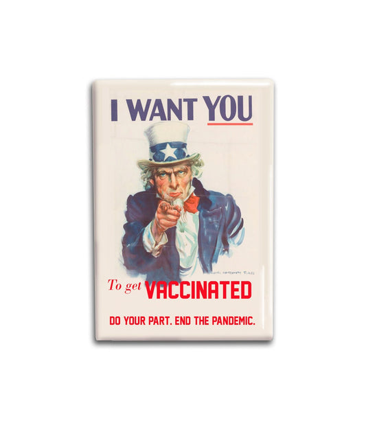 Uncle Sam Vaccine Decorative Magnet, Coronavirus Vaccine Refrigerator Magnet 2x3 inches