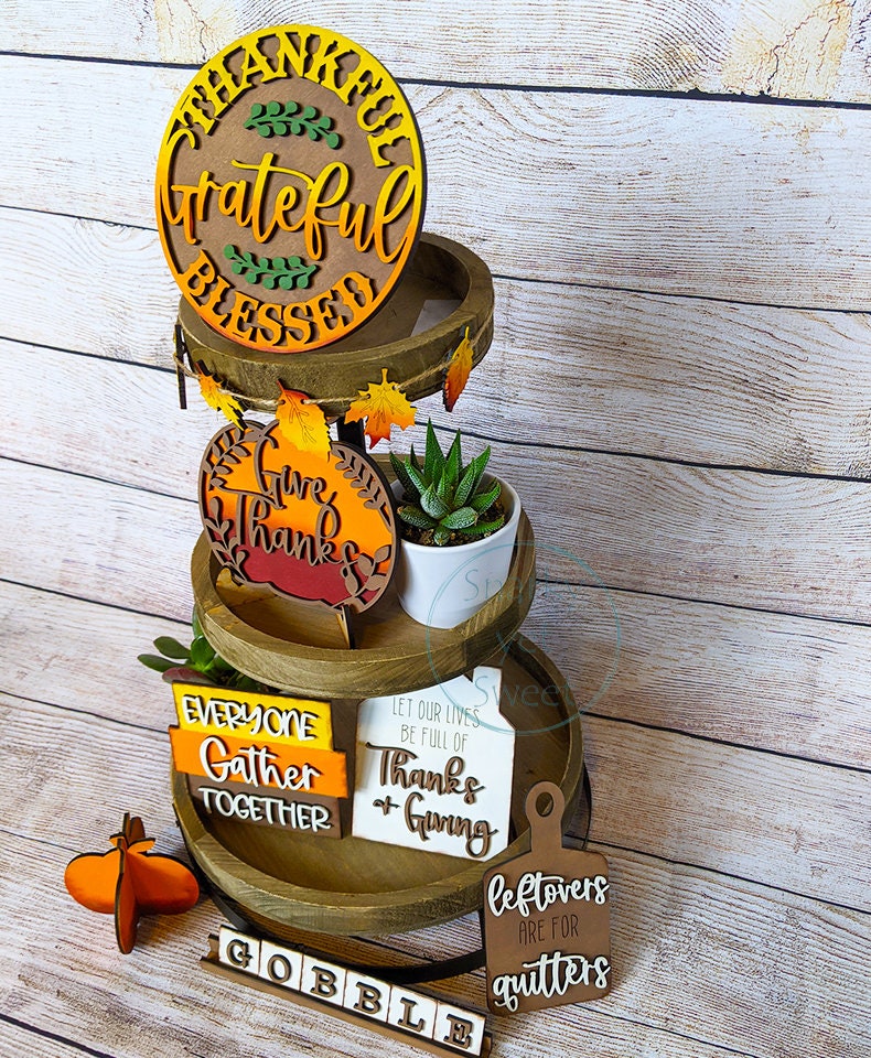 Thanksgiving Tier Tray DIY paint kit Home Decor