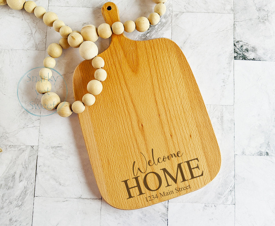 Home cutting board personalized, coordinates cutting board, realtor closing gift, realtor cutting board, home sweet home cutting board