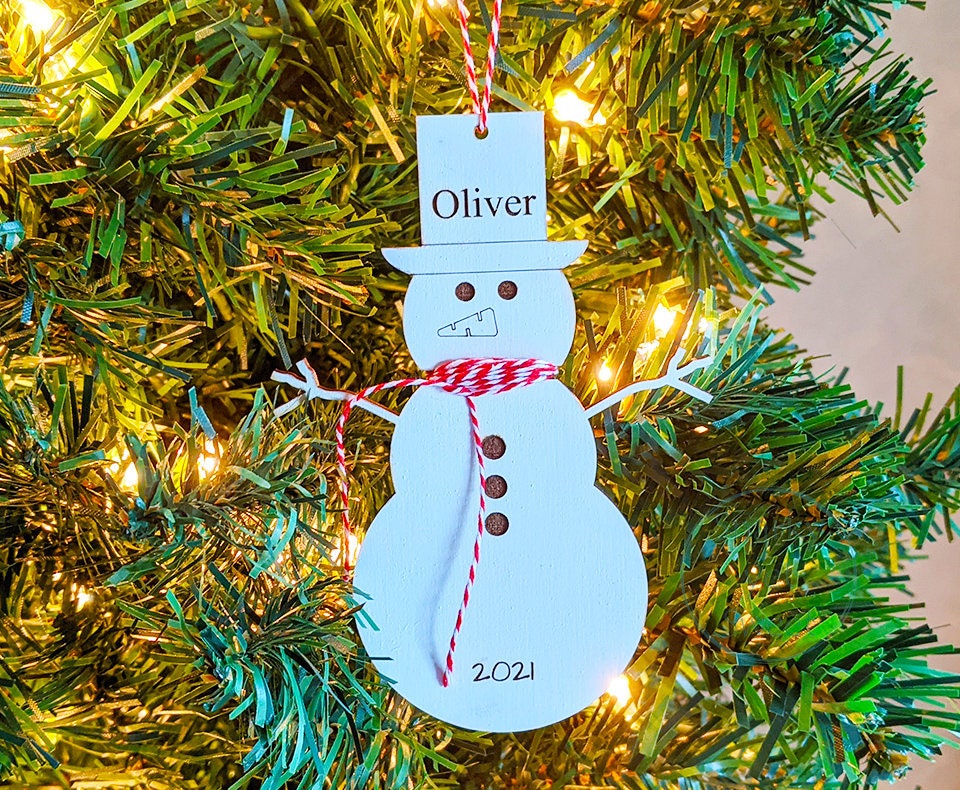 Snowman ornament, kids growth ruler, kids ornaments personalized, Christmas ornament, gift for grandma, gift from teacher
