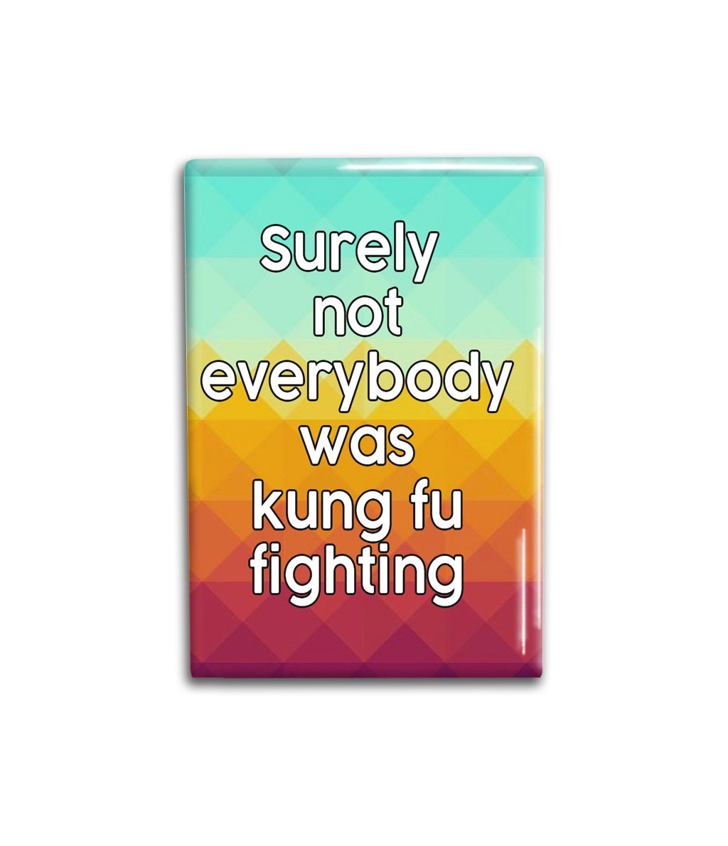 Kung Fu Fighting Decorative Magnet- Funny Refrigerator Magnet 2x3 inches