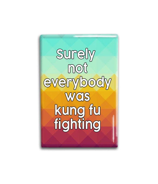 Kung Fu Fighting Decorative Magnet- Funny Refrigerator Magnet 2x3 inches