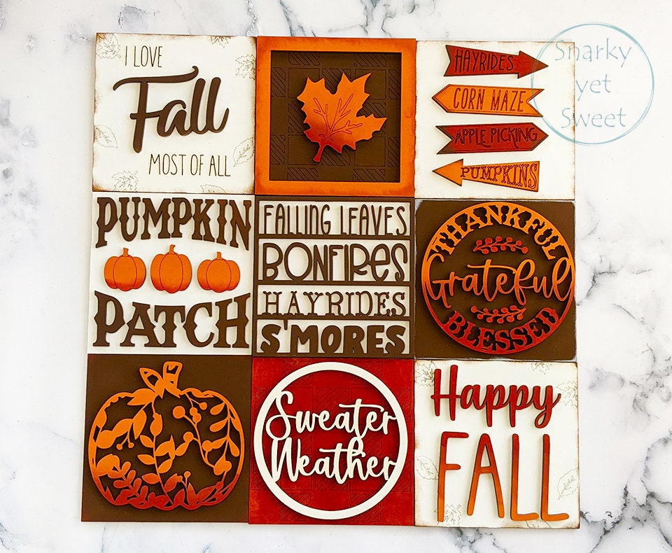 Fall Leaning Ladder Sign, Fall Decor, Leaning Ladder Tiles, Leaning Ladder Sign, Holiday Decor, I love Fall