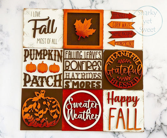 Fall Leaning Ladder Sign, Fall Decor, Leaning Ladder Tiles, Leaning Ladder Sign, Holiday Decor, I love Fall