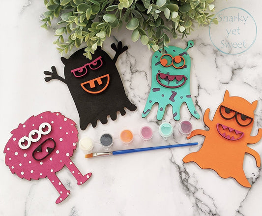 Paint your own monster kit, kids paint kit, Halloween paint kit, DIY paint kit